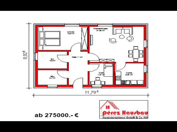 Bungalow Grundriss 
