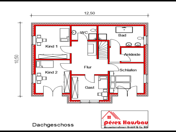 Dachgeschoss 2 Walmdach 